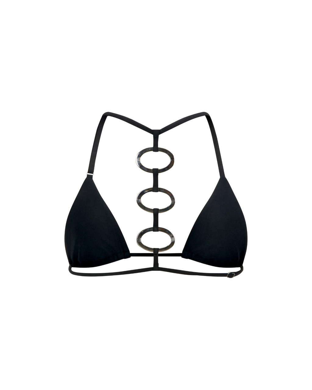 CUT-09 - Silver Ring Triangle Bikini Top