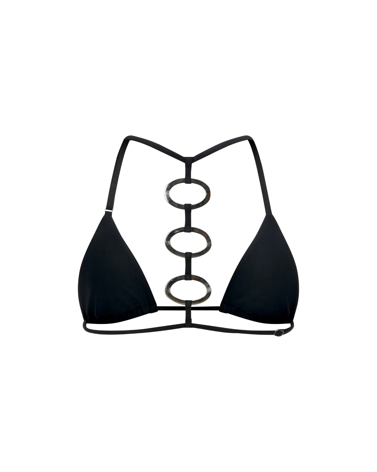CUT-09 - Silver Ring Triangle Bikini Top